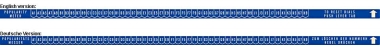 Pop. meter letter and number strip, blue 