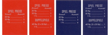 Pricing card, Swiss 