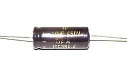 10 µF high voltage electrolytic capacitor 