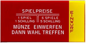 Instruction glass "Münze einwerfen", Austrian 
