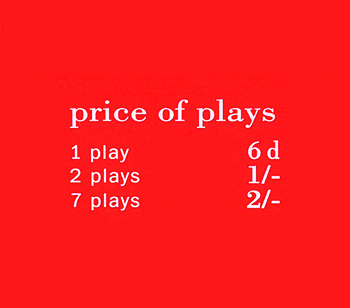 Preisschild "price of plays", GB, orange 