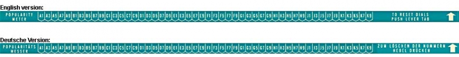 Pop. meter letter and number strip, turquoise 