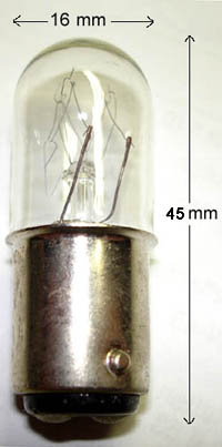 Ba15d miniature lamp 110V/10W 