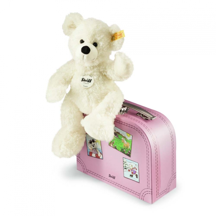 Lotte Teddybär mit rosa Koffer 