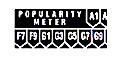 Pop. meter letter and number strip, black 